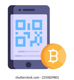 Un comerciante en línea de bitcoin, icono plano