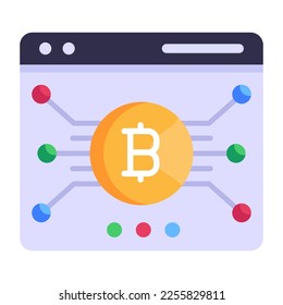 Ein Online-Händler für Bitcoin, flaches Symbol