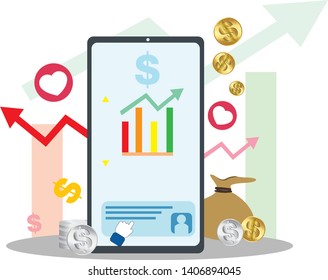 Online Trading  concept ,online mobile illustration,Shopping online vector,business online vector,online social media.