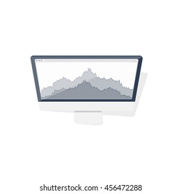Online trading. Forex. Flat style. Investing in internet. Vector illustration. Market news.