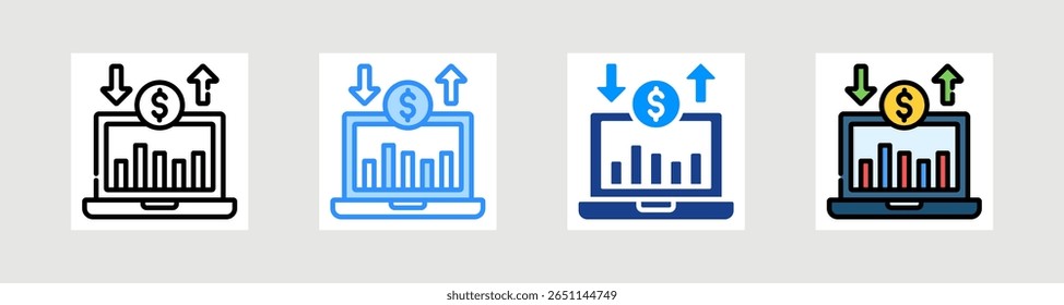 Online Trading Icon Collection Set Multiple Style