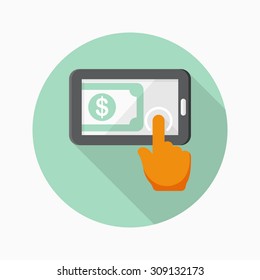 Online Trading icon, vector illustration. Flat design style with long shadow,eps10