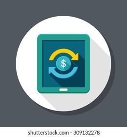 Online Trading icon, vector illustration. Flat design style with long shadow,eps10