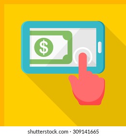 Online Trading icon, vector illustration. Flat design style with long shadow,eps10
