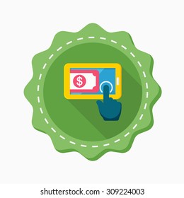 Online Trading icon, vector illustration. Flat design style with long shadow,eps10