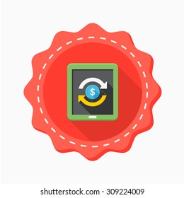 Online Trading icon, vector illustration. Flat design style with long shadow,eps10