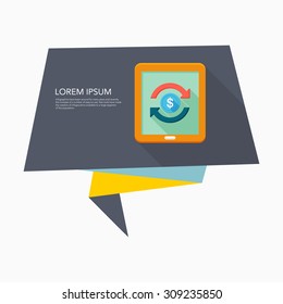 Online Trading icon, vector illustration. Flat design style with long shadow,eps10