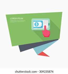 Online Trading icon, vector illustration. Flat design style with long shadow,eps10