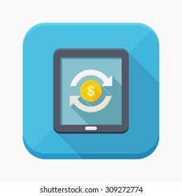 Online Trading icon, vector illustration. Flat design style with long shadow,eps10