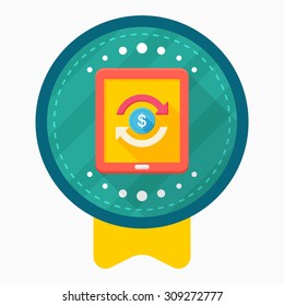 Online Trading icon, vector illustration. Flat design style with long shadow,eps10
