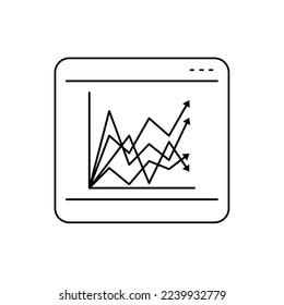 Symbol für den Online-Handel Statistiken. Zeichen für Analyse. Planen Sie Symbol oder Logo. 