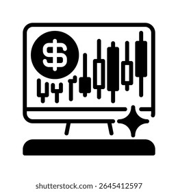 Online Trading Line Icon, Outline Symbol for Digital Investment, Real-Time Market Access, Financial Transactions, Equity Exchange, and Smart Trading Tools. Vector Sign Icon.