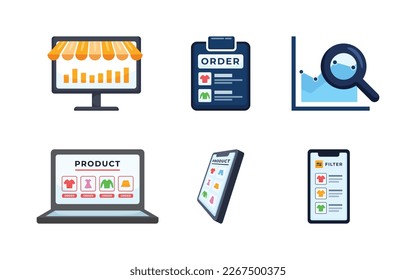 Online trading storefront on the website,Purchase order,Find a transit area,Online trading website page on laptop,Online trading website page on tablets,Mobile online trading application.