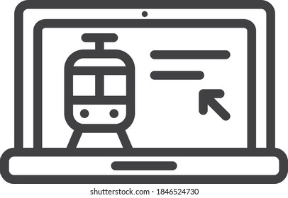 aislamiento vectorial del icono de la entrada de tren en línea