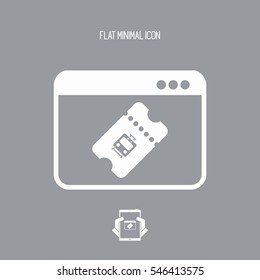Online train ticket - Vector icon for computer website or application