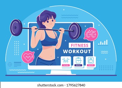 Online-Trainer-Konzept, Illustration Hintergrund