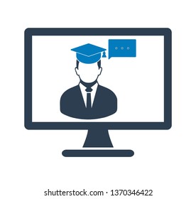 Online Trainer Icon. Flat style vector EPS.