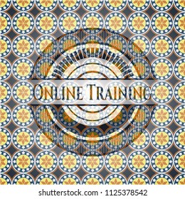 Online Training arabic emblem background. Arabesque decoration.