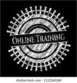 Online Training chalk emblem written on a blackboard