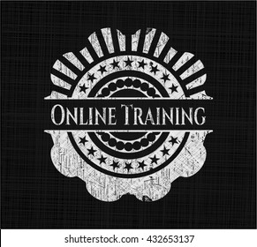 Online Training chalk emblem written on a blackboard