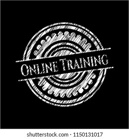  Online Training chalkboard emblem written on a blackboard