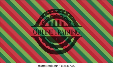 Online Training christmas badge background.