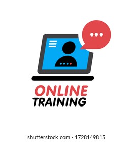 Online Training concept icon. Simple blue element illustration. Online Training concept symbol design from e-Learning. Can be used for web and mobile UI UX.