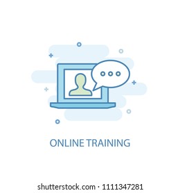 Online Training concept trendy icon. Simple line, colored illustration. Online Training concept symbol flat design from eLearning  set. Can be used for UI/UX