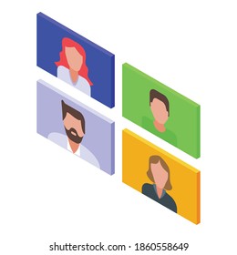 Online training conference icon. Isometric of online training conference vector icon for web design isolated on white background