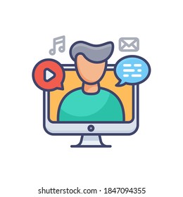 Icono de Formación y Cursos en línea en vector. Logotipo