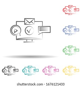 Online training and courses multi color set icon. Simple thin line, outline vector of education icons for ui and ux, website or mobile application