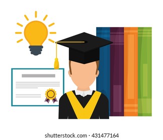 Online training design. Education concept. Colorful illustration