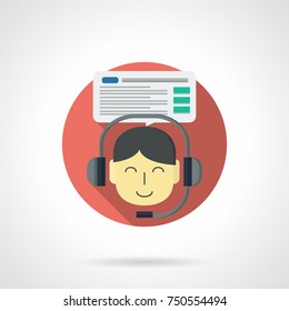 Online training, detailed flat icon