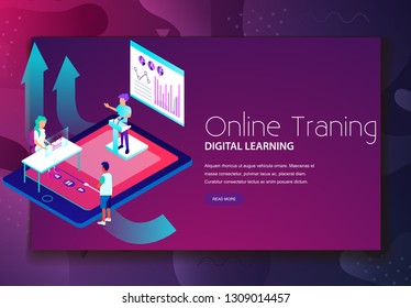 Online training and digital learning landing web page template