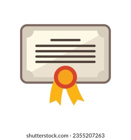 Online-Ausbildungsdiplom Symbol flach Vektorgrafik. Webkurs. Videostudent einzeln