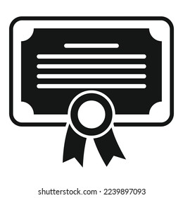 Diploma de formación en línea icono vector simple. Curso web. Estudiante de vídeo