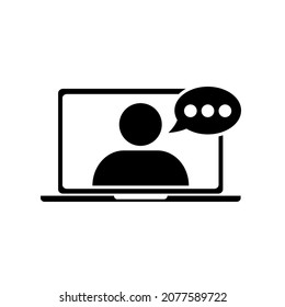 Online training, education vector icon for web background design. Online education. Video internet conference icon.
