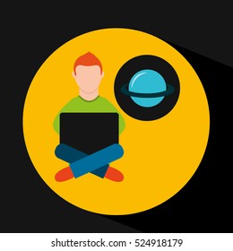 online training education-student astronomy vector illustration eps 10