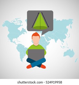 online training education-student geometry vector illustration eps 10