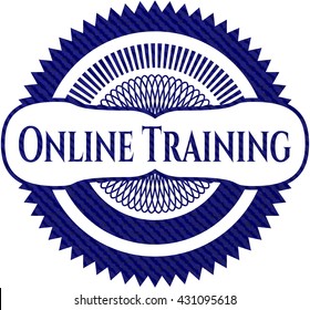 Online Training emblem with denim texture