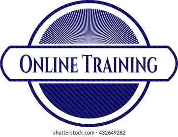 Online Training emblem with denim texture