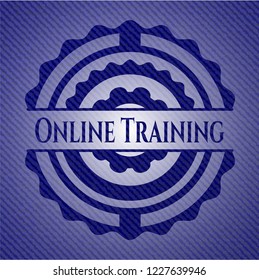 Online Training emblem with jean high quality background