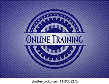 Online Training emblem with jean texture