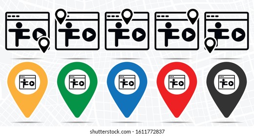 Online training, faintness icon in location set. Simple glyph, flat illustration element of online traning theme icons