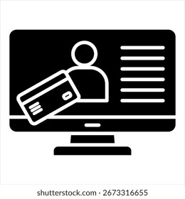 Ilustração de vetor de ícone de glifo de treinamento on-line