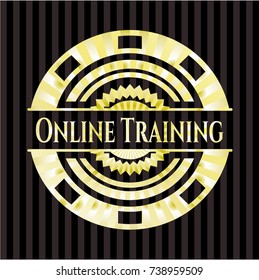 Online Training gold badge or emblem
