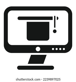 Online training graduation icon simple vector. Web course. Student distance