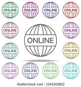 online training icon. Elements of education in multi color style icons. Simple icon for websites, web design, mobile app, info graphics