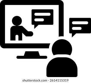 Online Training Icon Glyph Vector Illustration