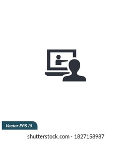 online training icon illustration design element logo template